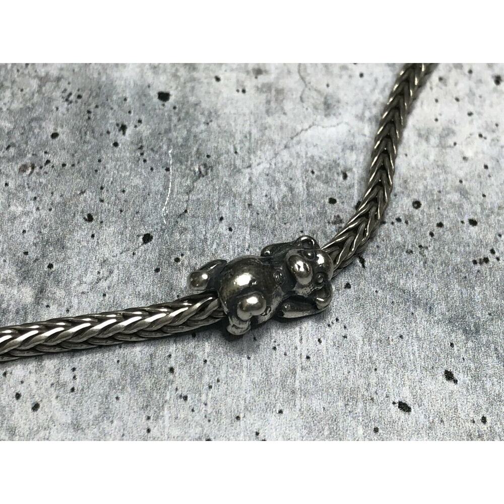 Trollbeads Silver Troll Bead ~ CUTE TEDDY ~ Retired 2014